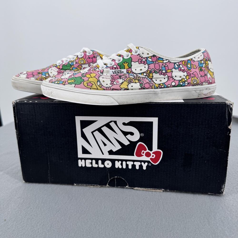 Vans Hello Kitty Authentic Lo Pro‎ Shoes Womens Size 6 Mens 4.5 Pink Canvas